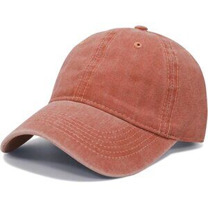 Baseball Cap Orange(Washed) Golf Dad Hat Men Women Plain Cap